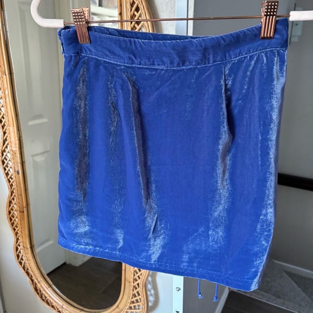 Free People / Vivienne velvet mini skirt in blue - Picture 4 of 5